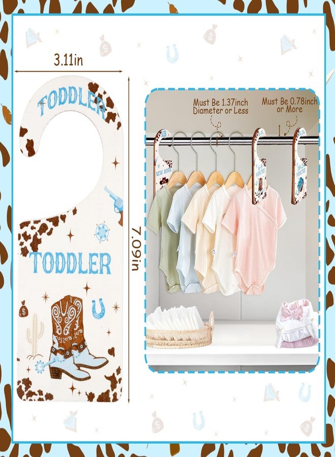 CORNER LACE Baby Closet Dividers 8PCS, Western Cowboy Theme Wooden Double-Sided Clothes Size Hanger Organizer from Newborn to Toddler for Nursery Decor Baby Shower Birthday Gift - Image 2